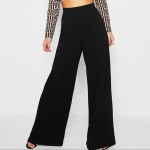 Boohoo Petite High Waisted Wide Leg Trouser